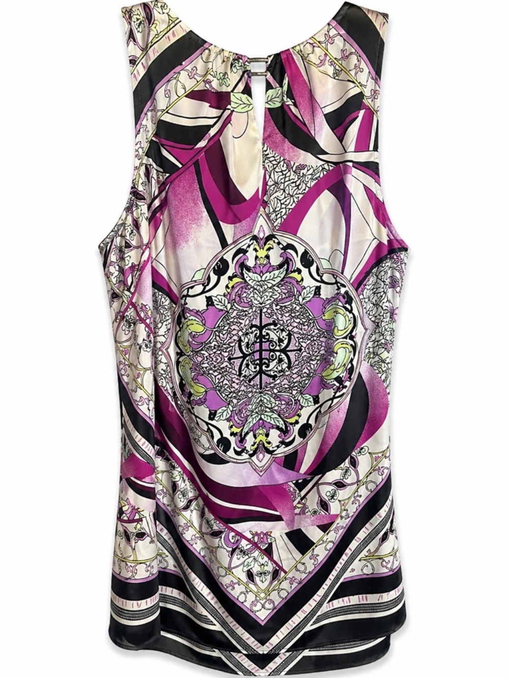 Elegant Purple and Black Geometric Women's Blouse - Picture 4 of 7